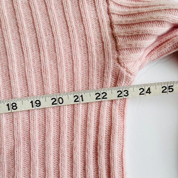 Rails Joelle Ribbed Sweater Wool Cashmere Blend Cropped Boxy Pink Size Medium - Picture 12 of 15
